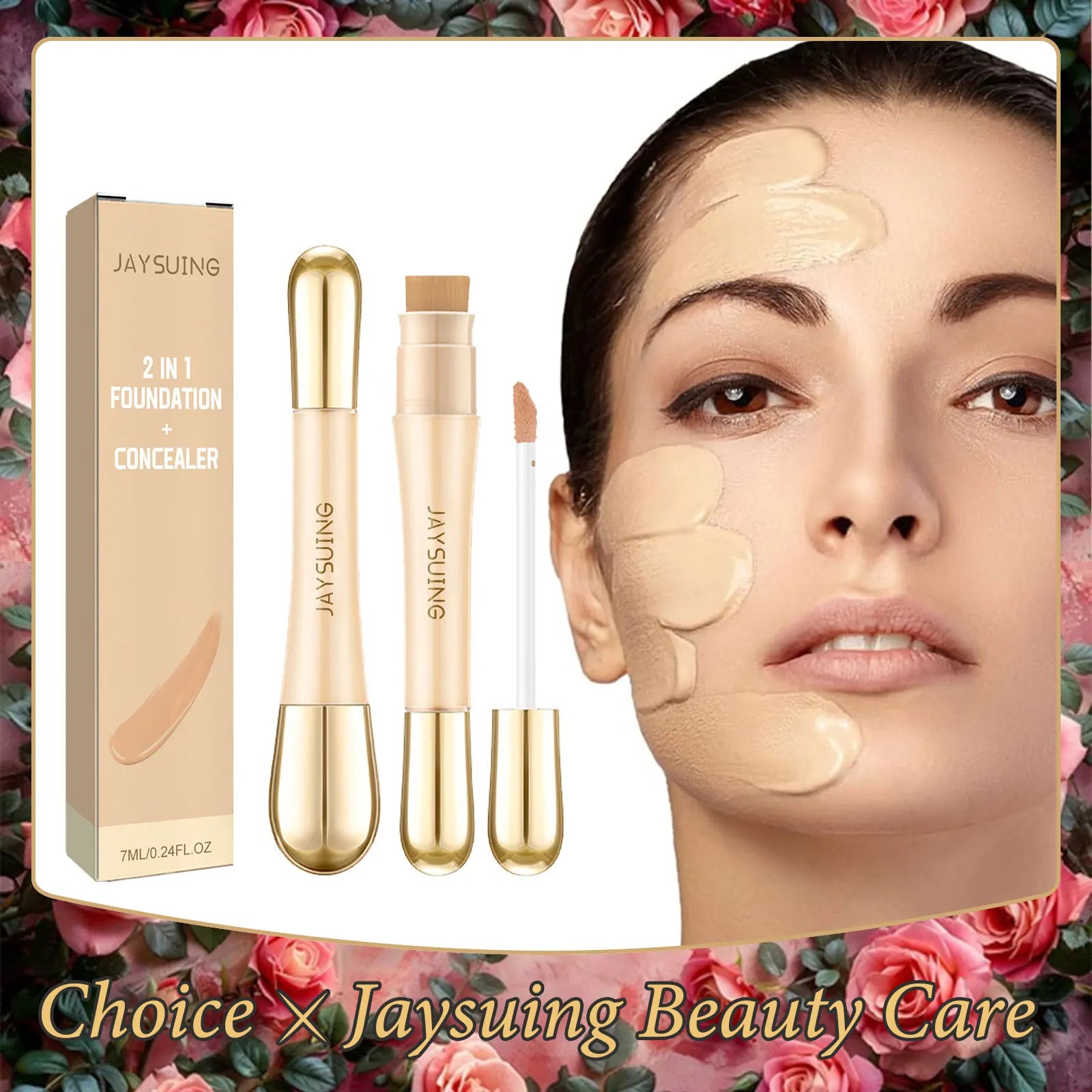 Cover Acne Liquid Concealer Dual-Ended Contour Stick Natural Long Lasting Invisible Pores Pimple Covering Dark Circles Concealer