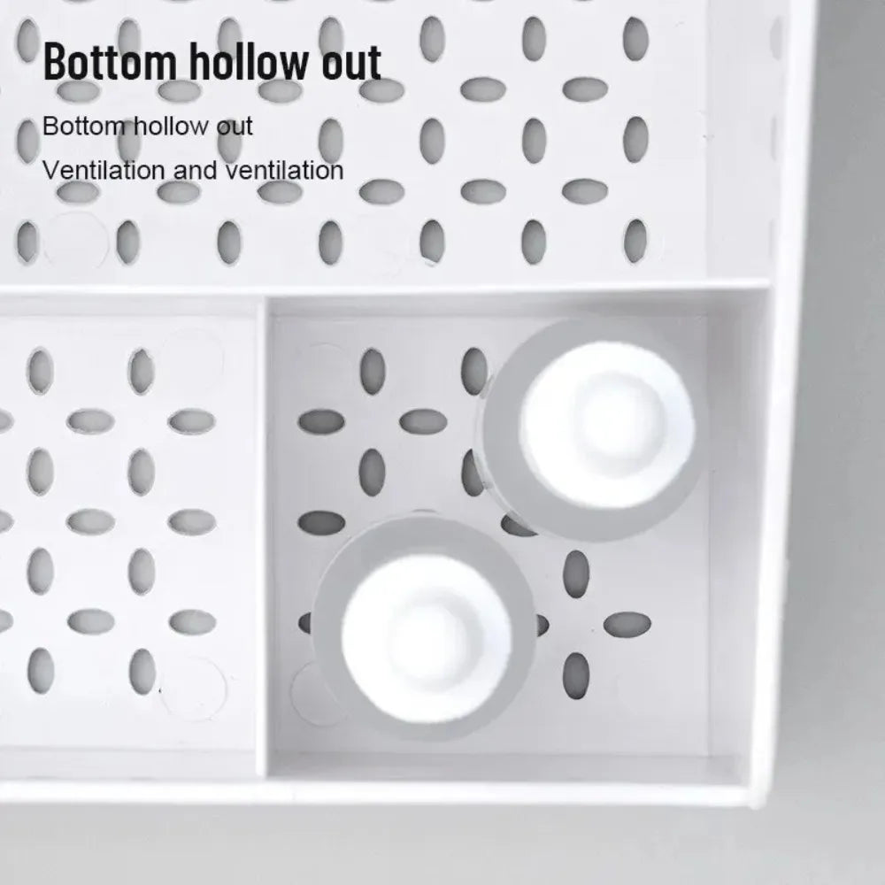 White Drawer Makeup Organizer Box, Plastic Cosmetic Storage for Vanity, Desk, Dorm, Skincare & Dressing Table