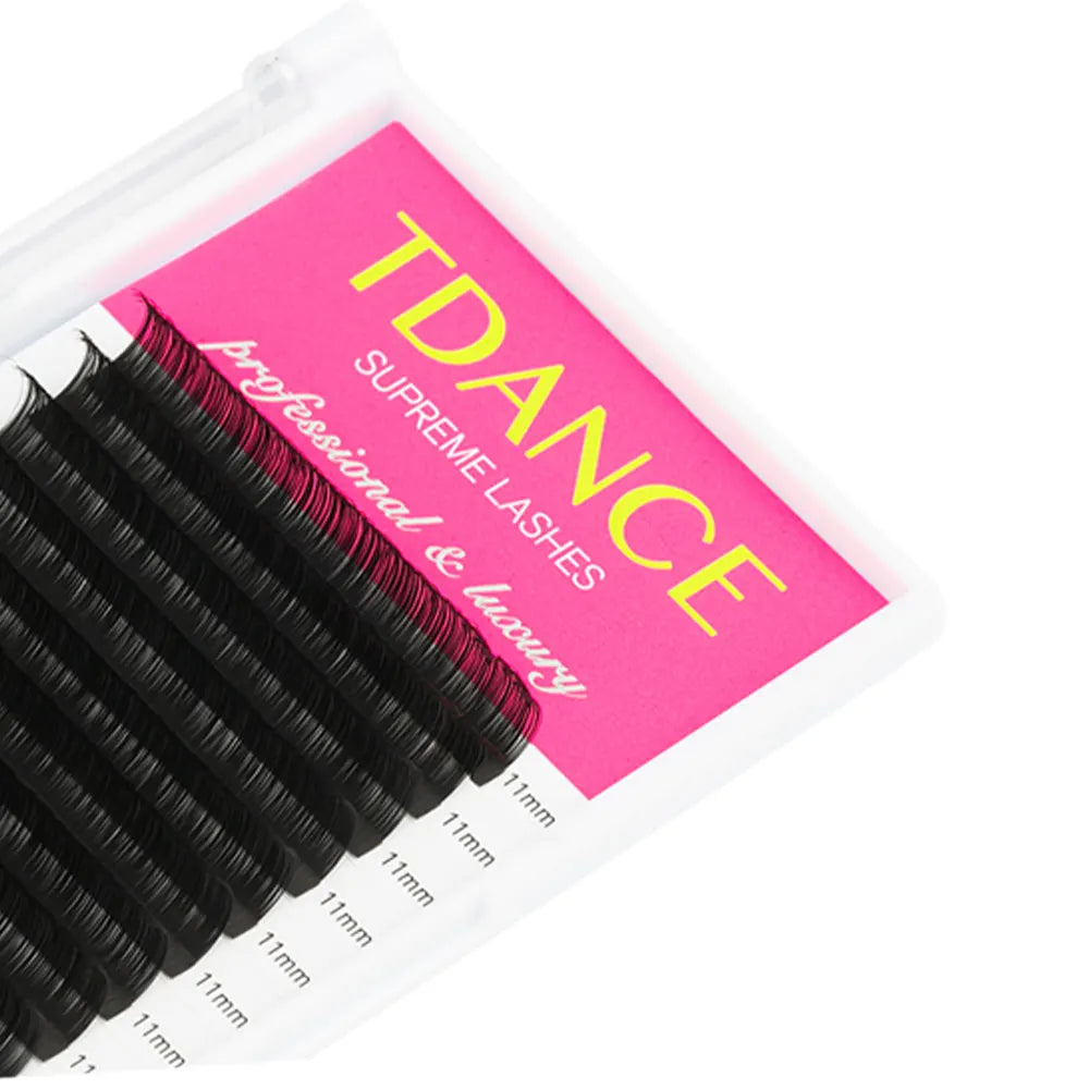 TDANCE 16Rows Classic Lash Dark Black Matte Professionals Soft Natural Faux Eyelash Extension Makeup Beauty Individual Eyelashes