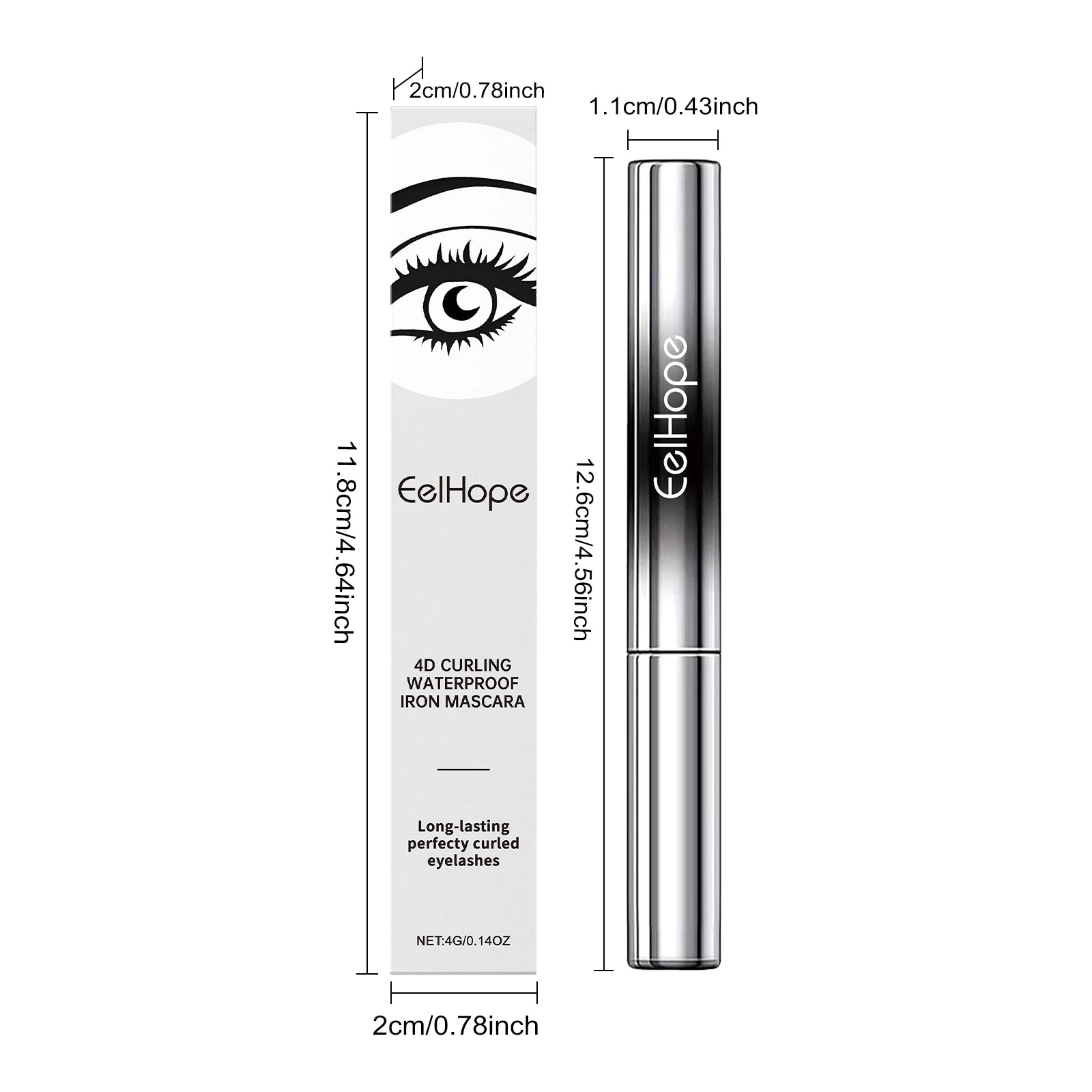 Eelhope 4D Eyelash Mascara - Waterproof Black 4g