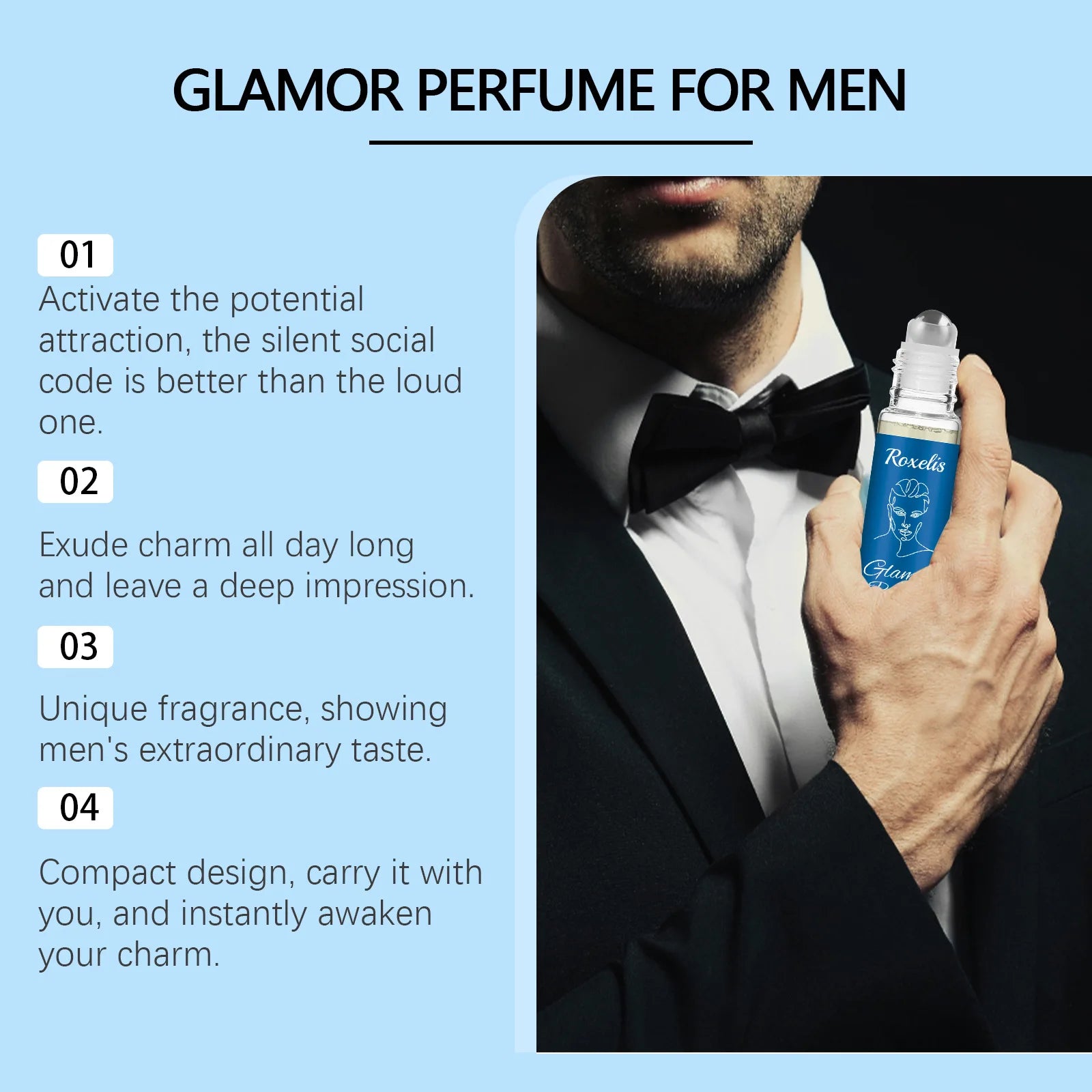 Roxelis 10ml Pheromone Perfume Roller Ball Long Lasting Natural Refresh Flirting Glamour Release Dating Couple Charming Perfume