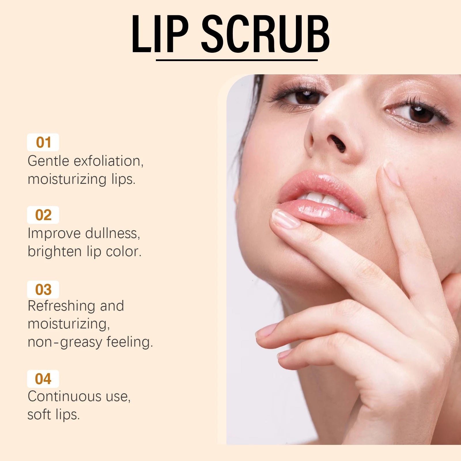 Ouhoe 50g Turmeric Lip Scrub Moisturizing Clean Dead Skin Exfoliating Plumping Lip Improve Dry Anti Crack Nourishing Lip Scrub