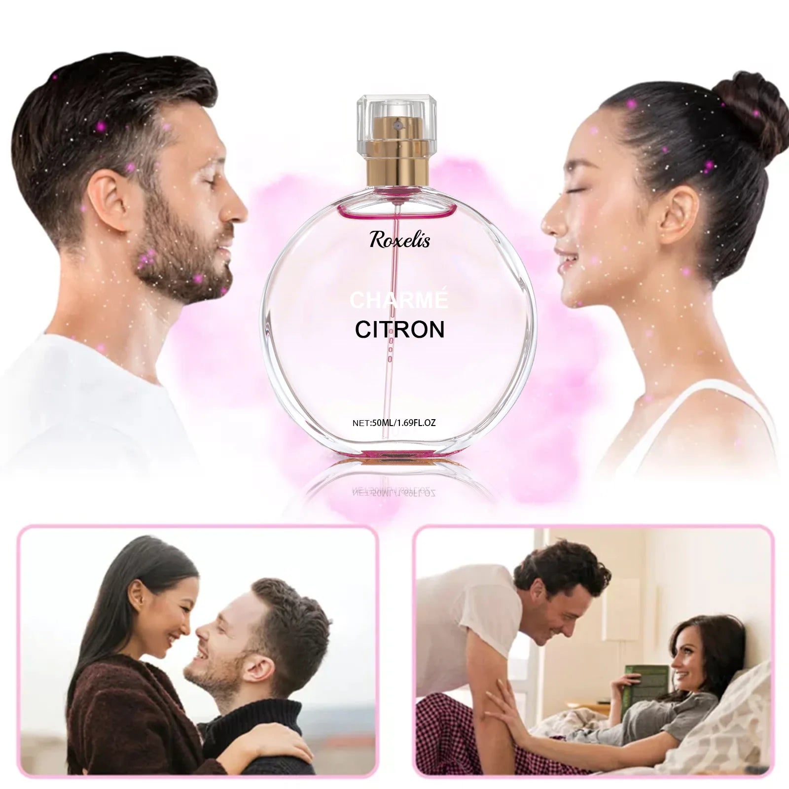 Roxelis 50ml Floral Scent Pheromone Perfume Spray Long Lasting Show Charm Attract Fresh Scent Elegant Lady Dating Perfume Gifts