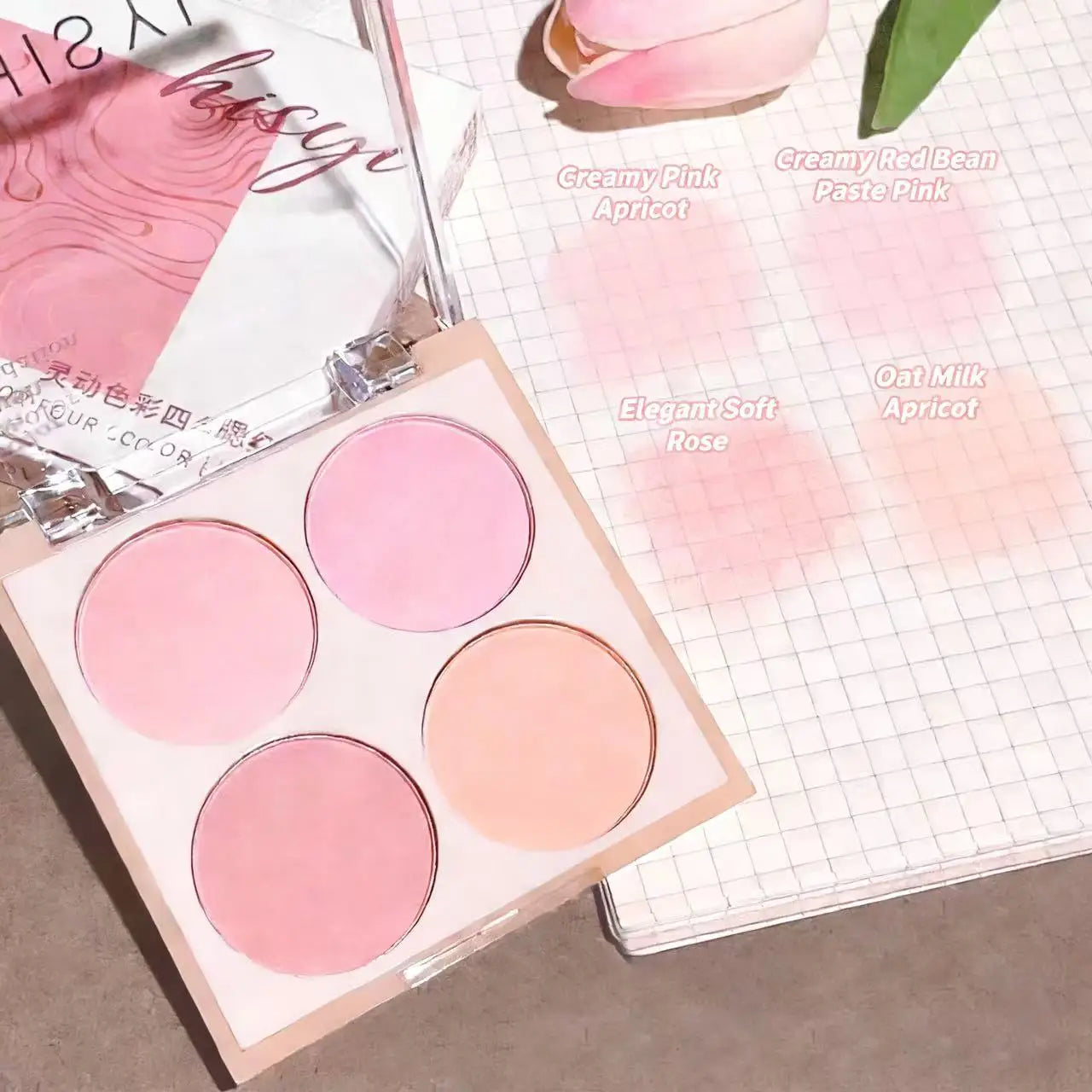 3 Pcs 4 Colors Matte Blush Powder Set Blush Powder Face Makeup Set Low Saturation Soft Blush Lighten Create Three-Dimensional