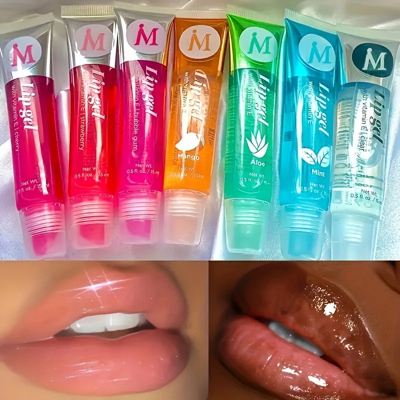 6Pcs/Set, Moisturizing Clear Lip Gloss, Rosehip, Argan, Peppermintaloe, Coconut Flavor, Translucent Plumping Lip Oils Gift Set