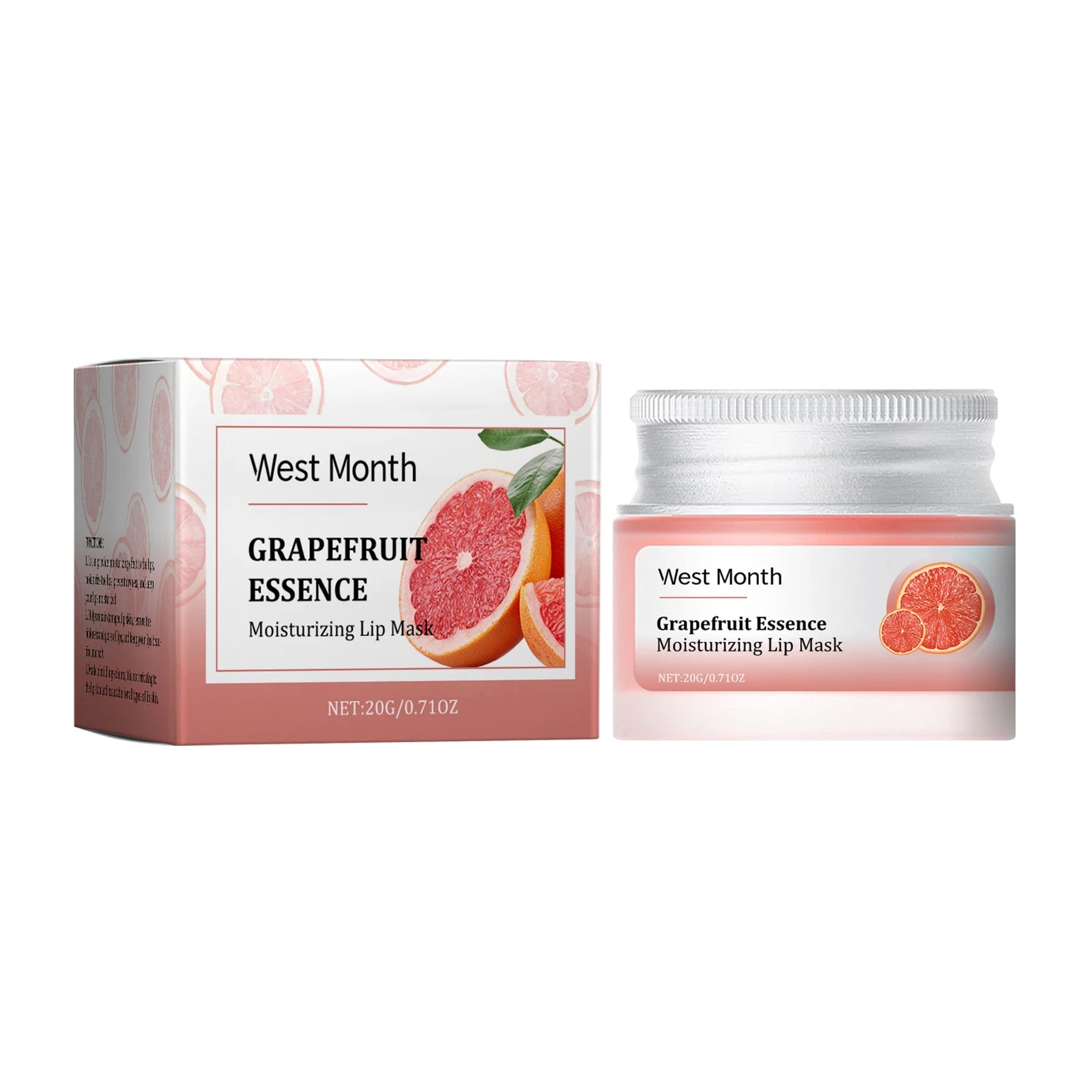 West Month 20g Grapefruit Moisturizing Lip Mask Nourish Lip Shiny Anti Cracking Remove Dead Skin Hydrating Plump Lip Mask
