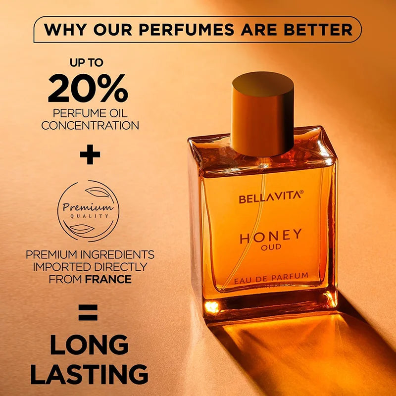 BellaVita Luxury Honey Oud Eau de Parfum (3.4 fl. oz.) The First Choice For Holiday Gifts Long-Lasting Unisex Fragrance