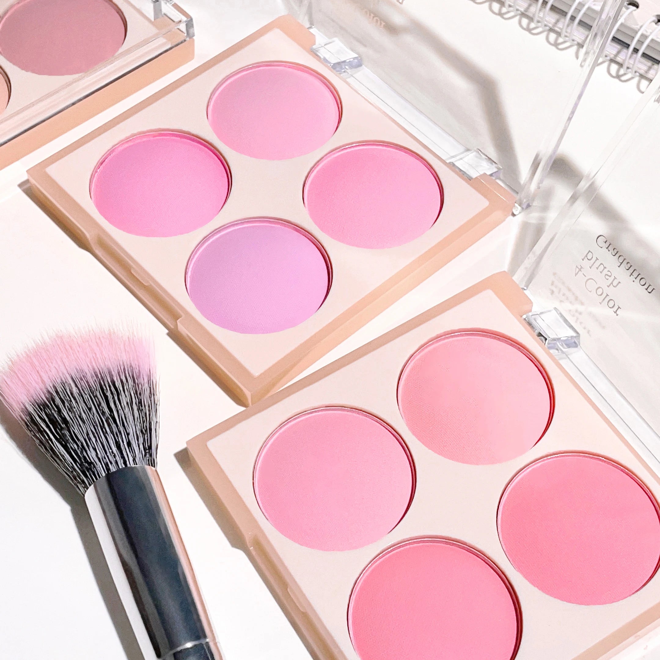 3 Pcs 4 Colors Matte Blush Powder Set Blush Powder Face Makeup Set Low Saturation Soft Blush Lighten Create Three-Dimensional