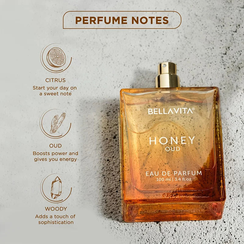 BellaVita Luxury Honey Oud Eau de Parfum (3.4 fl. oz.) The First Choice For Holiday Gifts Long-Lasting Unisex Fragrance