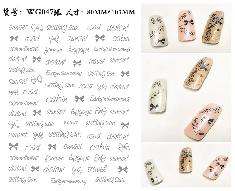 Nail Art Stickers Alphabet Sticker Letter Stickers Transfers Black Old English Font Letter Goth Gothic Nail Sticker Decoration