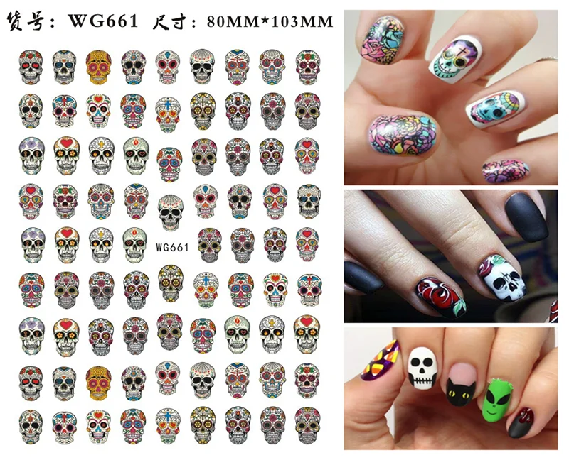 Nail Sticker Snake  Dragon Butterfly Black Multicolor Decals Nail Art Tattoo Slider Water Transfer Letter Nails Art Decoration