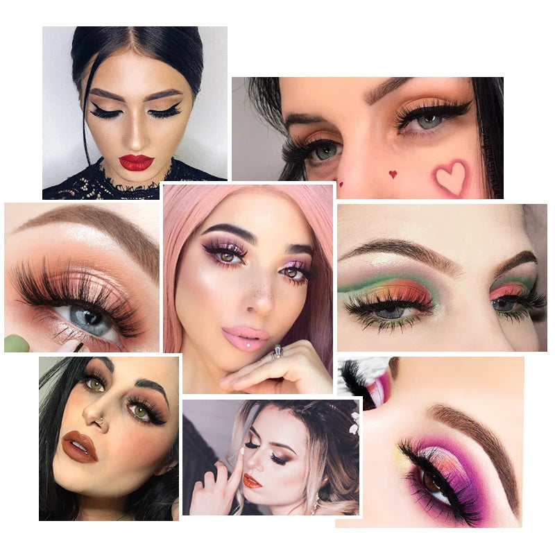 SHIDISHANGPIN 3/5/16 Pairs Natural Long False Eyelashes Dramatic Fluffy 3D Mink Lashes Wispy Wholesale Eye Lashes Thick Cils
