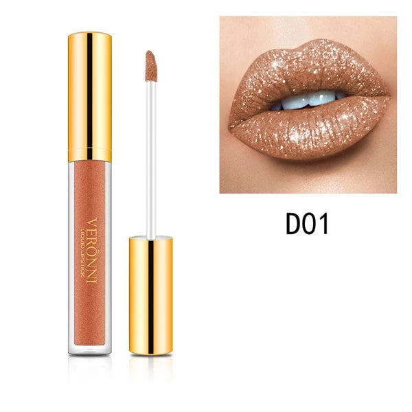 10 Colors Diamond Shimmer Glitter Lip Gloss Waterproof Matte Glitter Liquid Lipstick Diamond Pearl Colour Lip Gloss Sexy Make Up