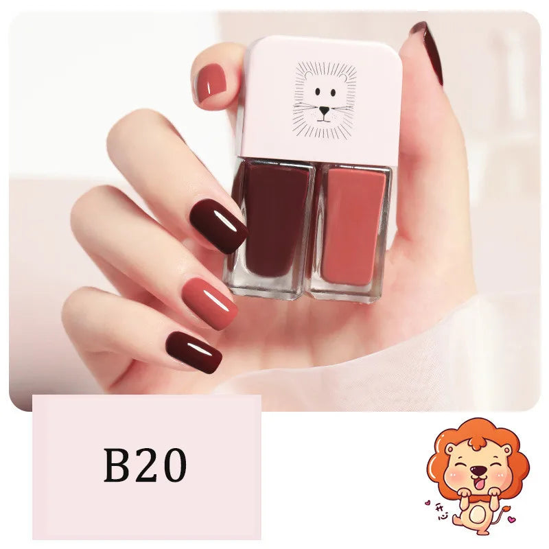 New 2 In 1 Candy Color Nail Polish Manicure Water-based Bright Scrub No Bake No Peeling Quick Dry Waterproof Lasting Nail Polish