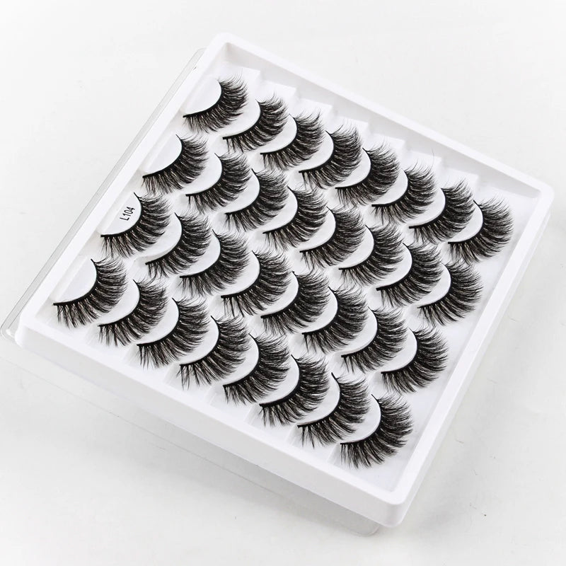 SHIDISHANGPIN 3/5/16 Pairs Natural Long False Eyelashes Dramatic Fluffy 3D Mink Lashes Wispy Wholesale Eye Lashes Thick Cils