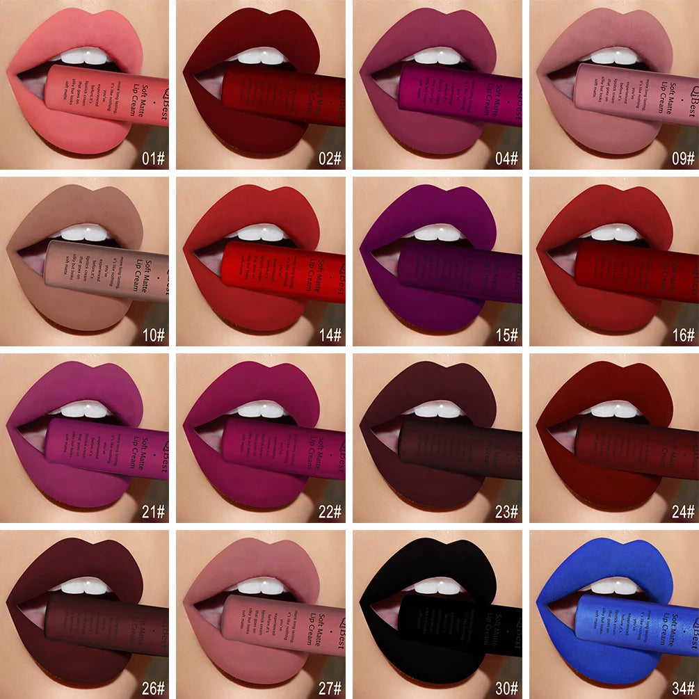 Hot Velvet Matte Nude Lip Gloss Sexy Long Lasting Non-stick Cup Nude Red Liquid Lipstick Waterproof Make-up for Women Cosmetic