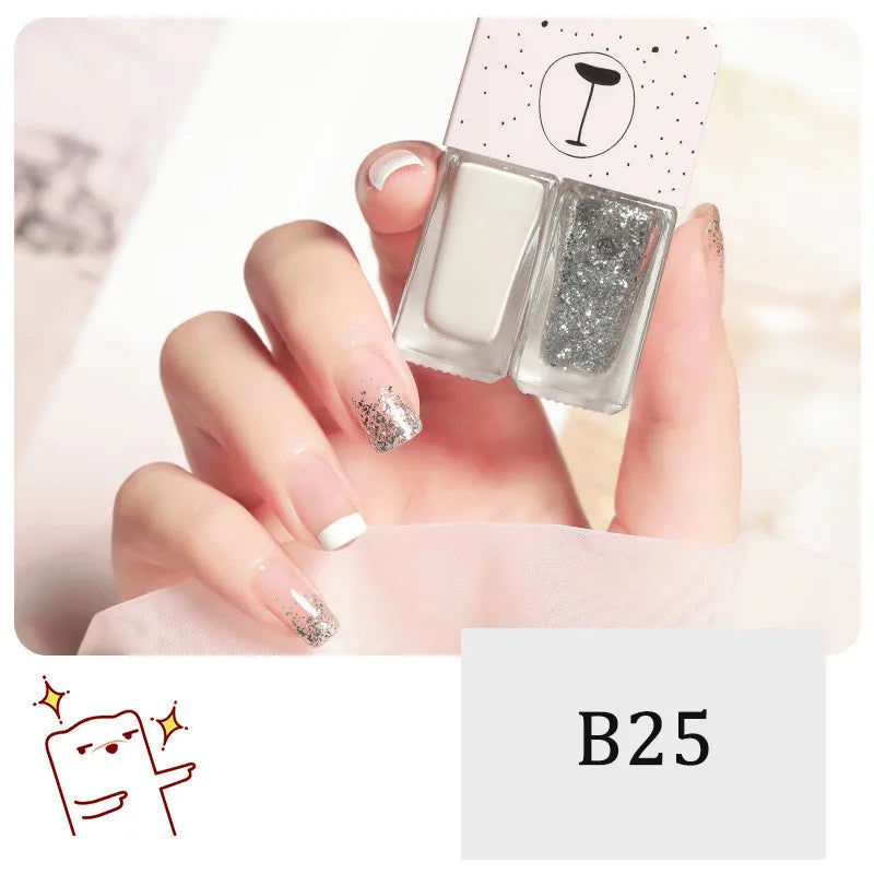 New 2 In 1 Candy Color Nail Polish Manicure Water-based Bright Scrub No Bake No Peeling Quick Dry Waterproof Lasting Nail Polish