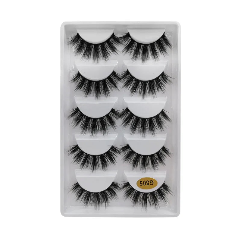 SHIDISHANGPIN 3/5/16 Pairs Natural Long False Eyelashes Dramatic Fluffy 3D Mink Lashes Wispy Wholesale Eye Lashes Thick Cils