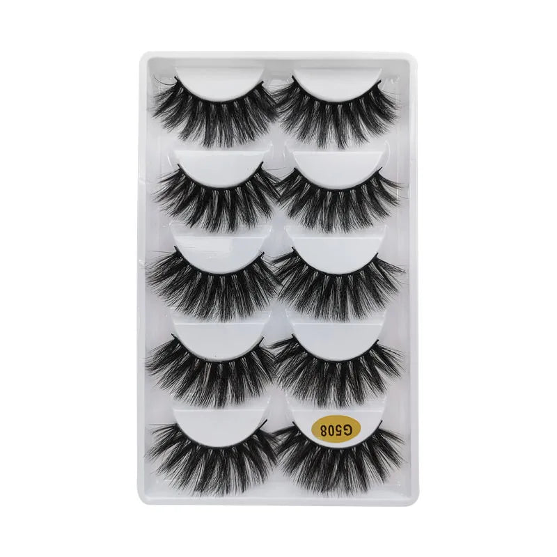 SHIDISHANGPIN 3/5/16 Pairs Natural Long False Eyelashes Dramatic Fluffy 3D Mink Lashes Wispy Wholesale Eye Lashes Thick Cils