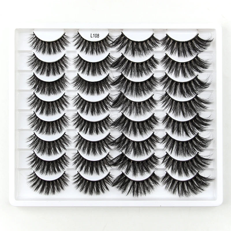 SHIDISHANGPIN 3/5/16 Pairs Natural Long False Eyelashes Dramatic Fluffy 3D Mink Lashes Wispy Wholesale Eye Lashes Thick Cils