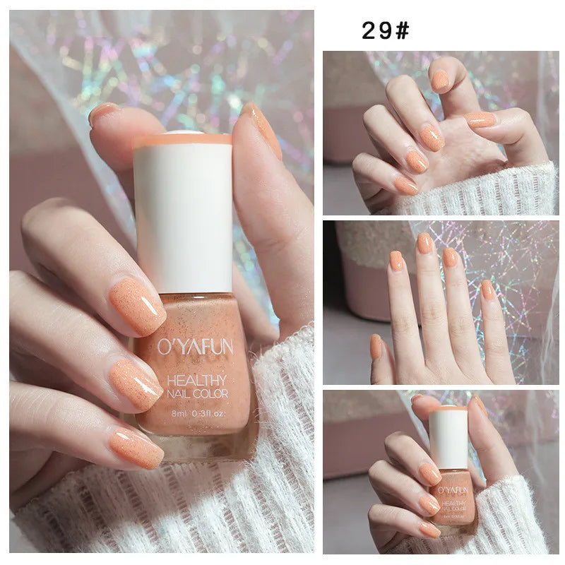 Nail Art Tearable Quick Dry Normal Without Lamp Nail Polish Glitter Sequins UV Varnish Matte Waterproof No-bake Nail Polish