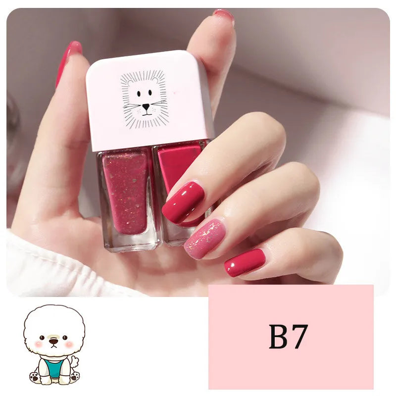New 2 In 1 Candy Color Nail Polish Manicure Water-based Bright Scrub No Bake No Peeling Quick Dry Waterproof Lasting Nail Polish