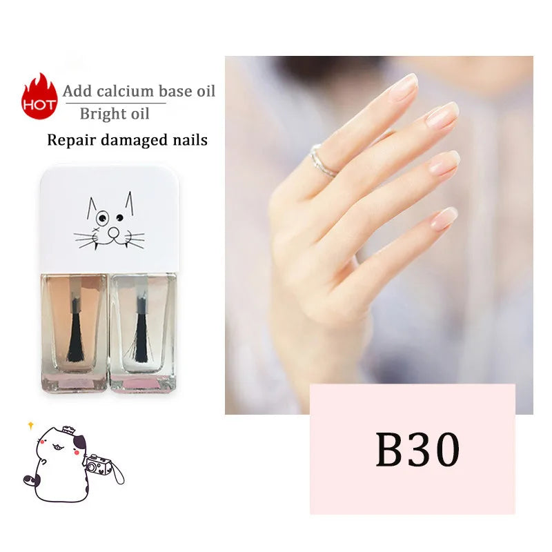 New 2 In 1 Candy Color Nail Polish Manicure Water-based Bright Scrub No Bake No Peeling Quick Dry Waterproof Lasting Nail Polish