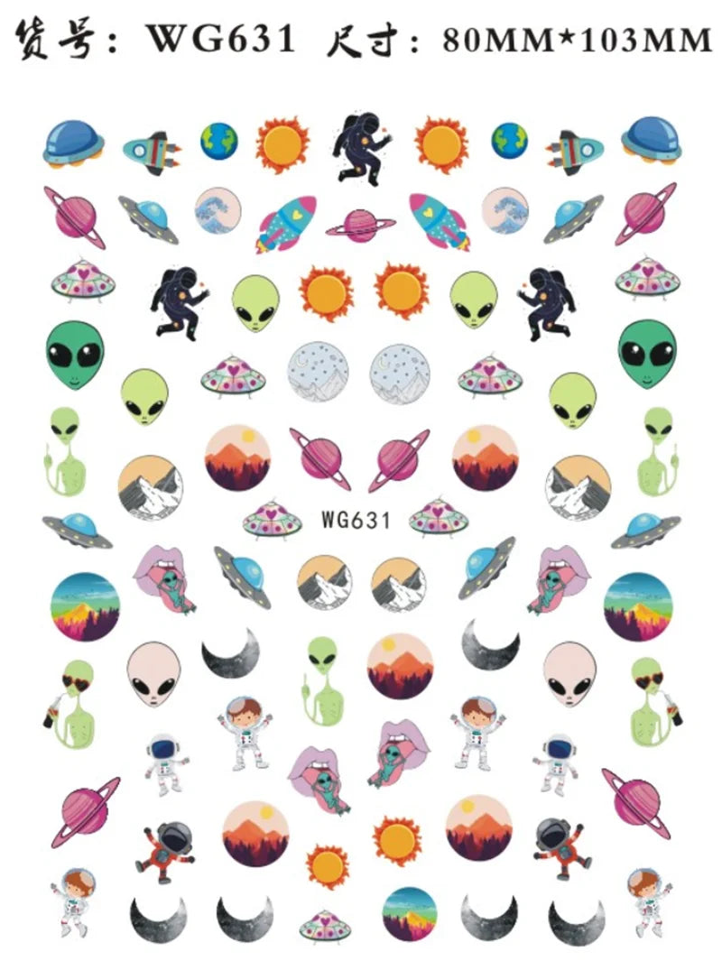 Nail Sticker Snake  Dragon Butterfly Black Multicolor Decals Nail Art Tattoo Slider Water Transfer Letter Nails Art Decoration