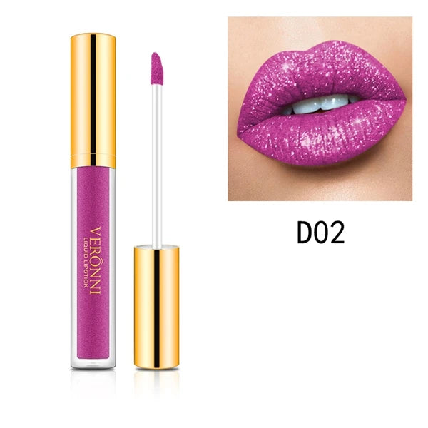 10 Colors Diamond Shimmer Glitter Lip Gloss Waterproof Matte Glitter Liquid Lipstick Diamond Pearl Colour Lip Gloss Sexy Make Up