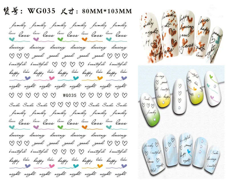 Nail Art Stickers Alphabet Sticker Letter Stickers Transfers Black Old English Font Letter Goth Gothic Nail Sticker Decoration