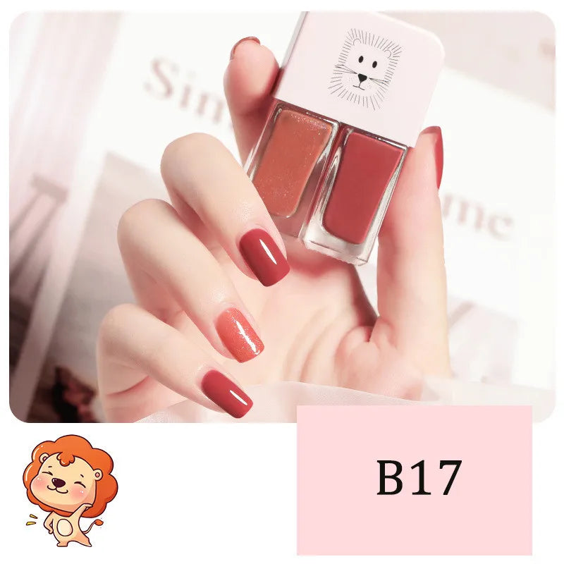 New 2 In 1 Candy Color Nail Polish Manicure Water-based Bright Scrub No Bake No Peeling Quick Dry Waterproof Lasting Nail Polish