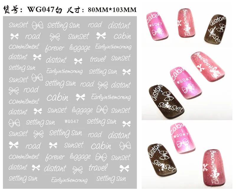 Nail Art Stickers Alphabet Sticker Letter Stickers Transfers Black Old English Font Letter Goth Gothic Nail Sticker Decoration