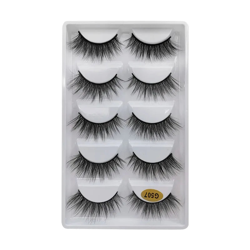 SHIDISHANGPIN 3/5/16 Pairs Natural Long False Eyelashes Dramatic Fluffy 3D Mink Lashes Wispy Wholesale Eye Lashes Thick Cils