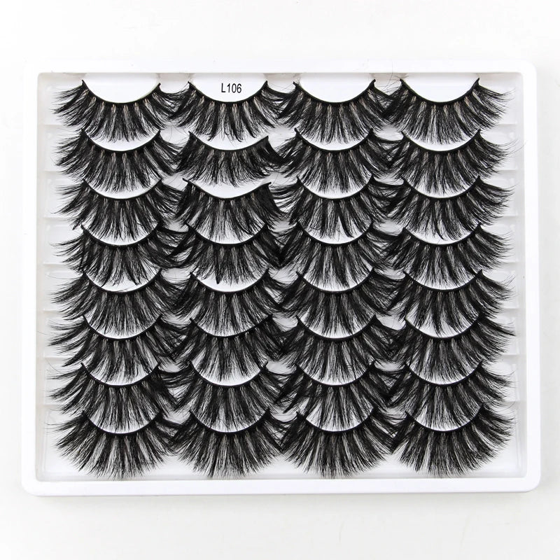SHIDISHANGPIN 3/5/16 Pairs Natural Long False Eyelashes Dramatic Fluffy 3D Mink Lashes Wispy Wholesale Eye Lashes Thick Cils