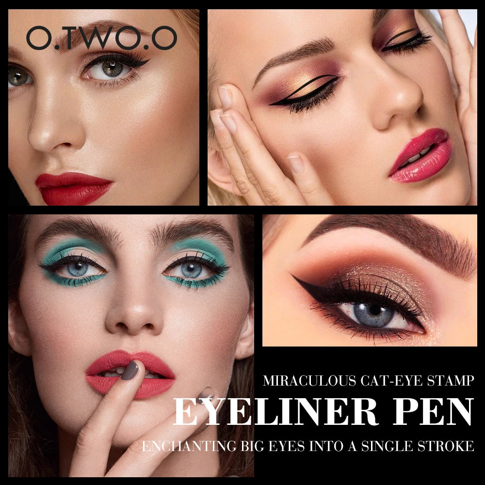 O.TWO.O Double-Ended Eyeliner Stamp - Black Waterproof Liquid Pen