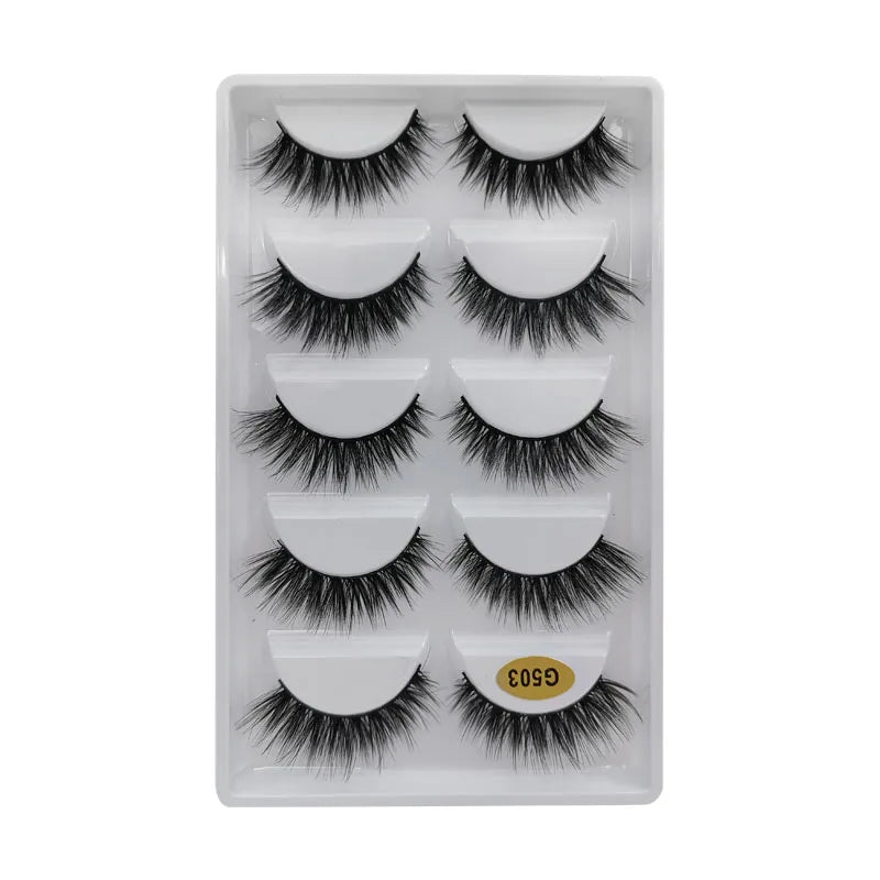 SHIDISHANGPIN 3/5/16 Pairs Natural Long False Eyelashes Dramatic Fluffy 3D Mink Lashes Wispy Wholesale Eye Lashes Thick Cils