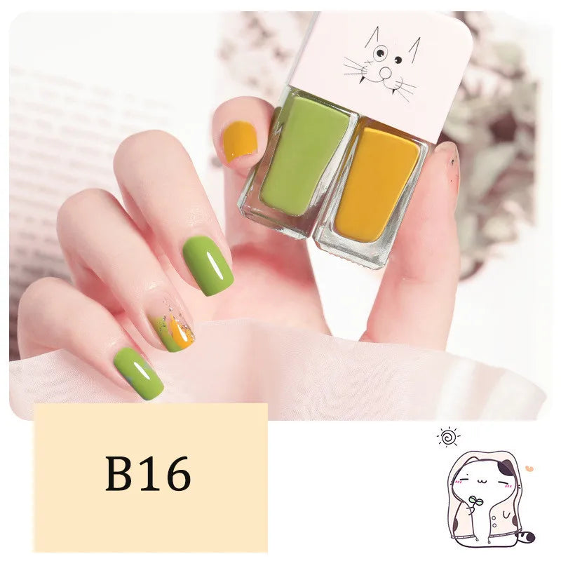 New 2 In 1 Candy Color Nail Polish Manicure Water-based Bright Scrub No Bake No Peeling Quick Dry Waterproof Lasting Nail Polish