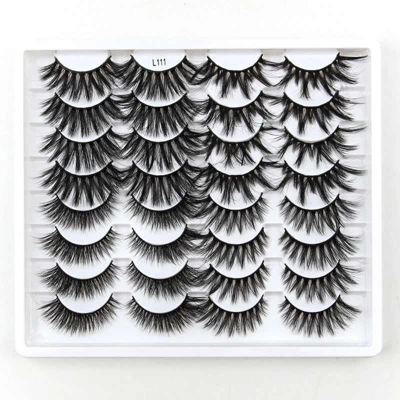 SHIDISHANGPIN 3/5/16 Pairs Natural Long False Eyelashes Dramatic Fluffy 3D Mink Lashes Wispy Wholesale Eye Lashes Thick Cils