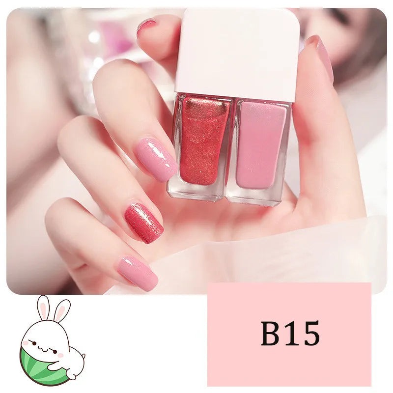 New 2 In 1 Candy Color Nail Polish Manicure Water-based Bright Scrub No Bake No Peeling Quick Dry Waterproof Lasting Nail Polish