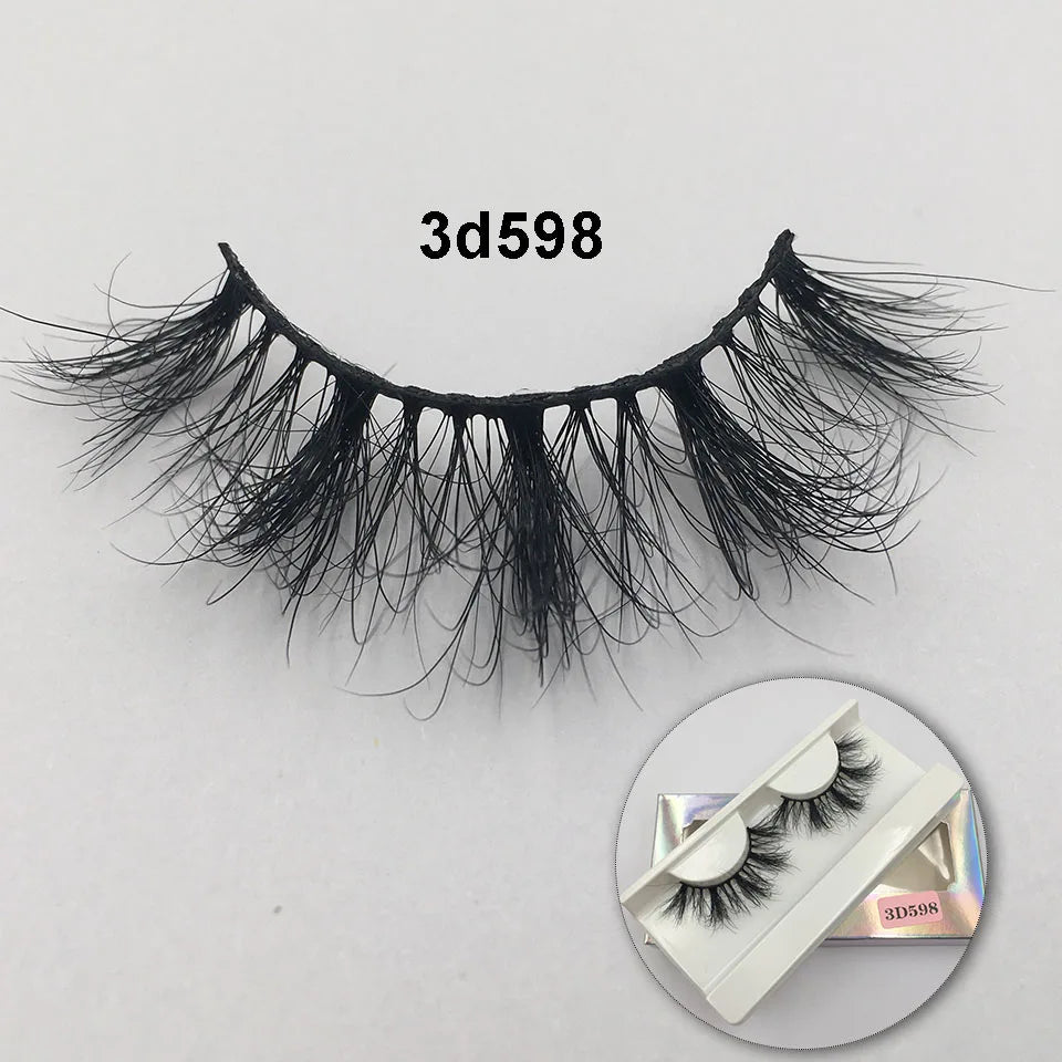 RED SIREN Fluffy Mink Lashes Short Messy Wispy Natural Eyelashes 10mm-18mm Hamdmade Real 3D Mink Eyelashes Makeup False Lashes