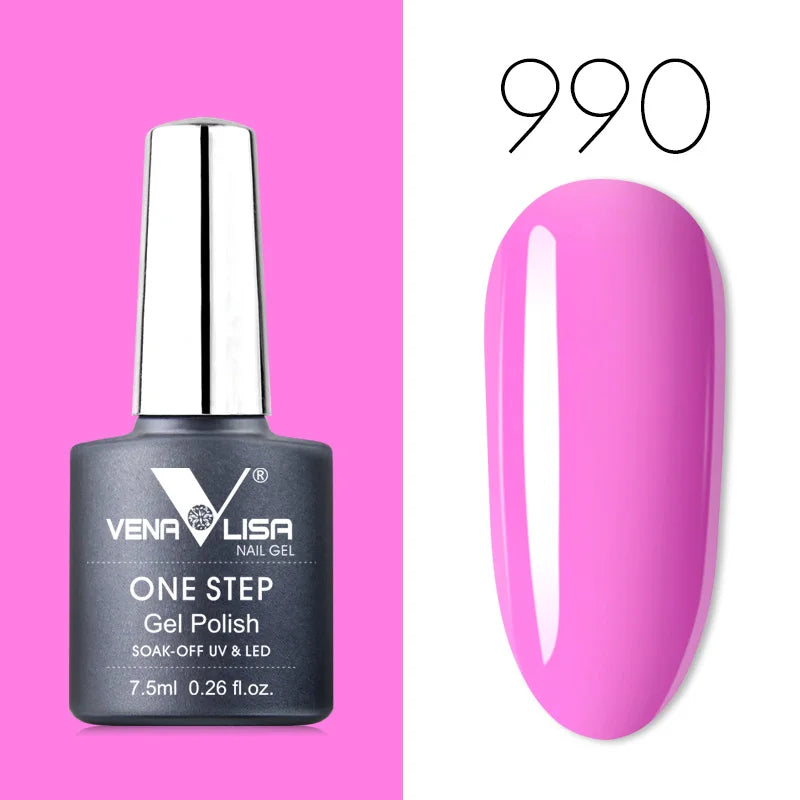 VENALISA 3-in-1 UV Gel Polish One-Step Gel Lacquer Organic Soak off Nail Art Varnish for LED/UV Light New Arrival Nail Salon