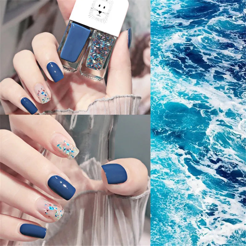 New 2 In 1 Candy Color Nail Polish Manicure Water-based Bright Scrub No Bake No Peeling Quick Dry Waterproof Lasting Nail Polish