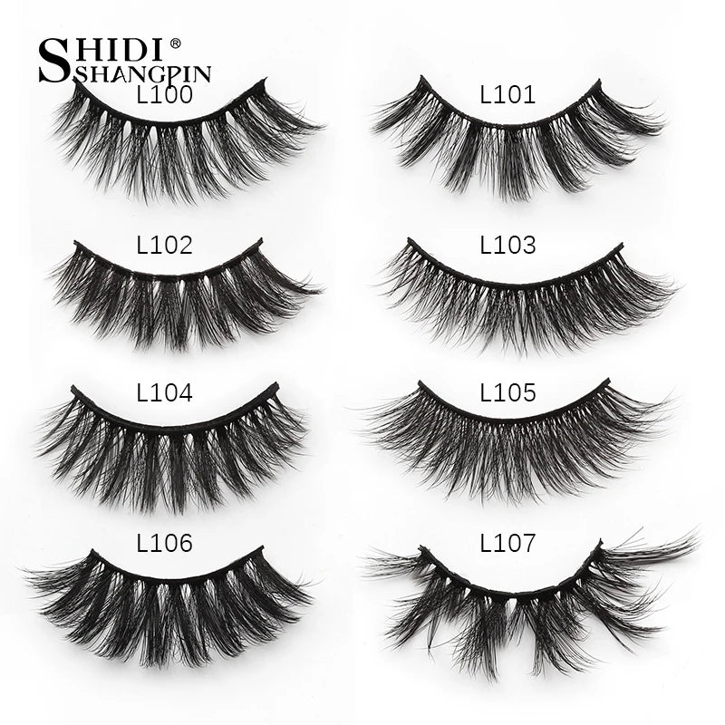 SHIDISHANGPIN 3/5/16 Pairs Natural Long False Eyelashes Dramatic Fluffy 3D Mink Lashes Wispy Wholesale Eye Lashes Thick Cils