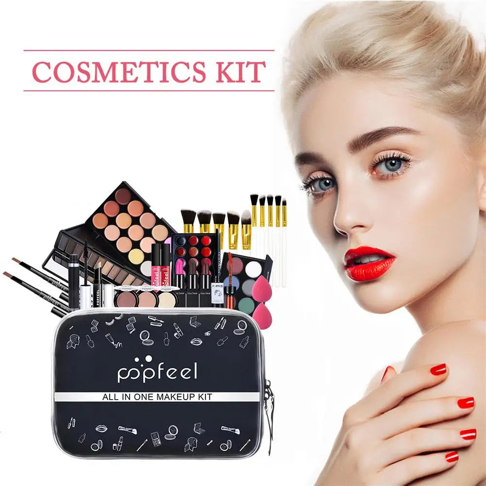 All inMakeup Kit Lip Gloss Eyeshadow Concealer Makeup Brush Portable Makeup Gift Set for Women Girls