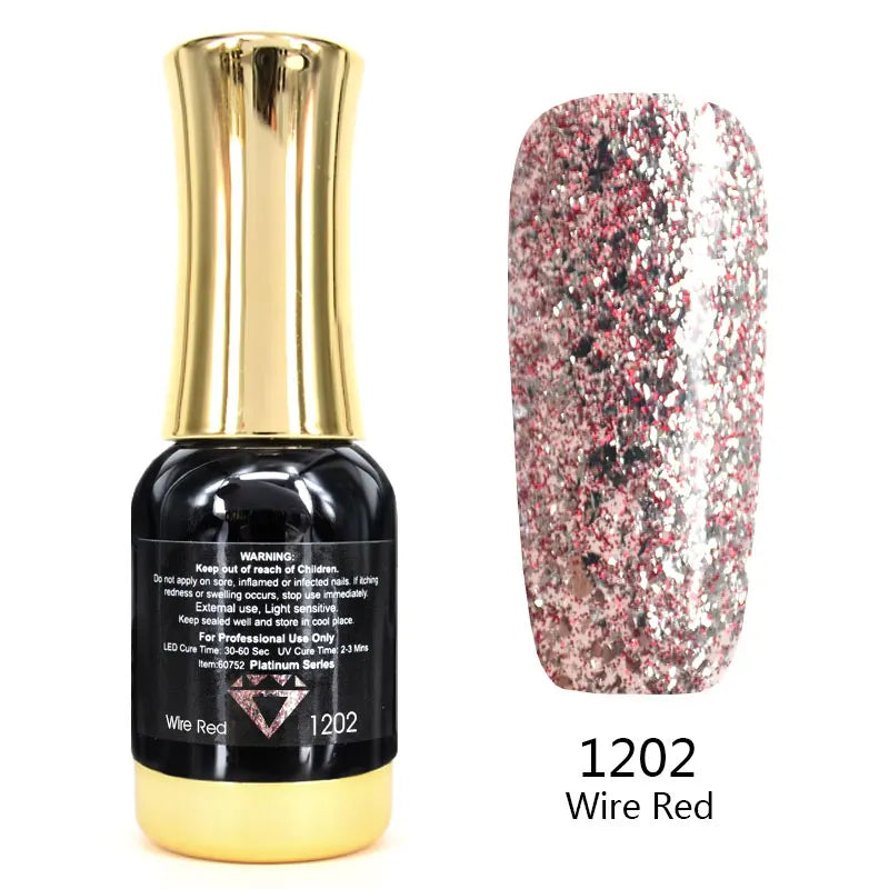Venalisa 12ml Platinum Gel Nail Polish Super Shiny Effect Nail Gel Perfect Soak off UV&LED Nail Color Foil Chrome Gel Polish