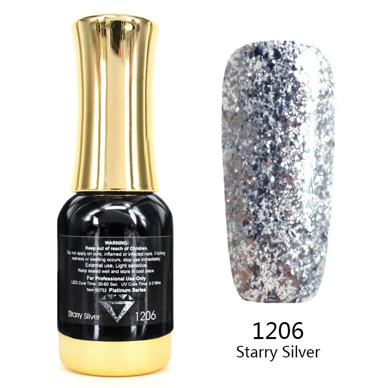 Venalisa 12ml Platinum Gel Nail Polish Super Shiny Effect Nail Gel Perfect Soak off UV&LED Nail Color Foil Chrome Gel Polish