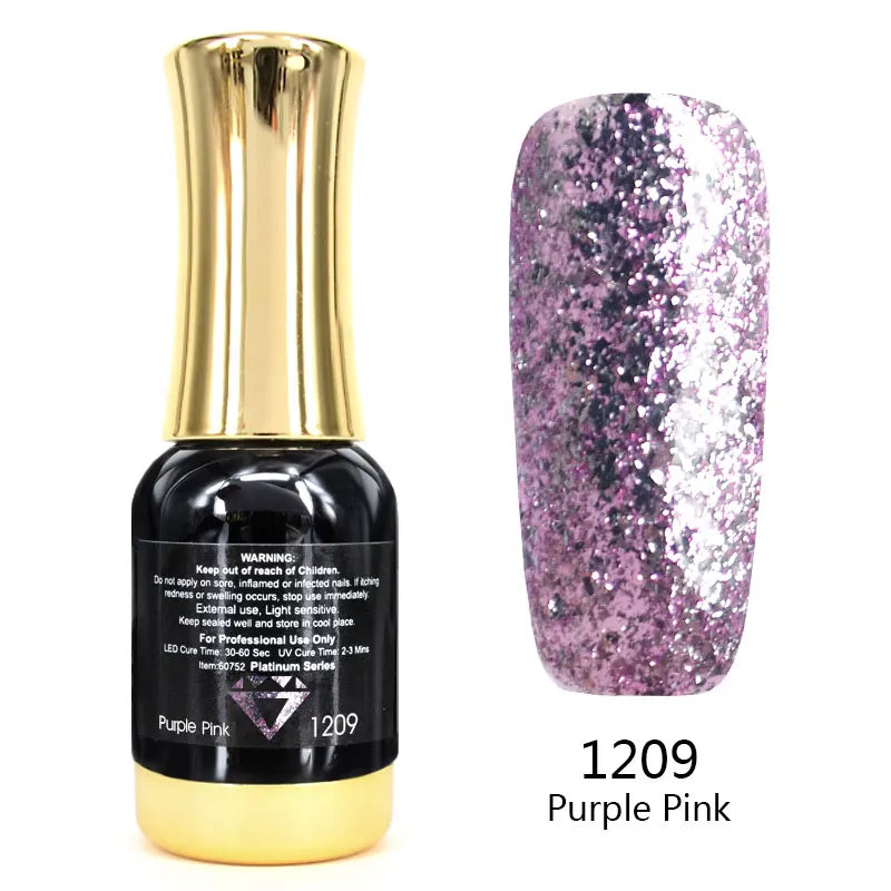 Venalisa 12ml Platinum Gel Nail Polish Super Shiny Effect Nail Gel Perfect Soak off UV&LED Nail Color Foil Chrome Gel Polish