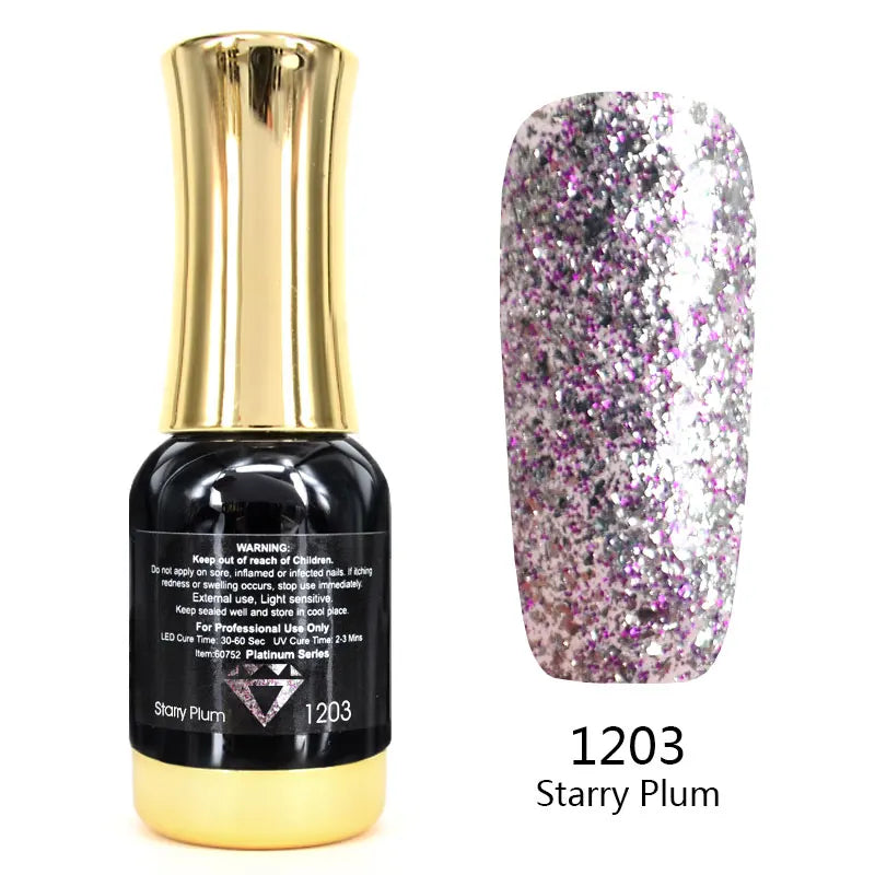 Venalisa 12ml Platinum Gel Nail Polish Super Shiny Effect Nail Gel Perfect Soak off UV&LED Nail Color Foil Chrome Gel Polish