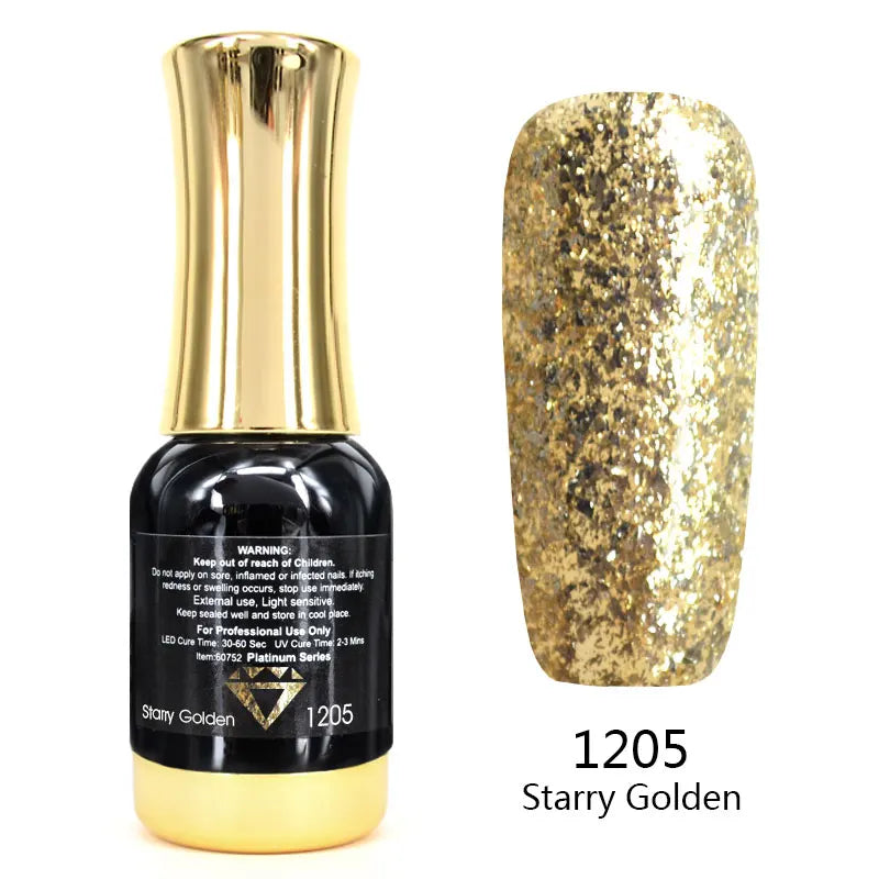Venalisa 12ml Platinum Gel Nail Polish Super Shiny Effect Nail Gel Perfect Soak off UV&LED Nail Color Foil Chrome Gel Polish