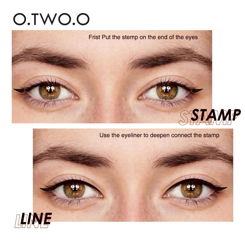 O.TWO.O Double-Ended Eyeliner Stamp - Black Waterproof Liquid Pen